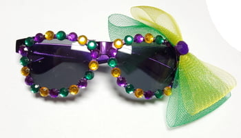 Round Beaded Sunglasses w Bow
