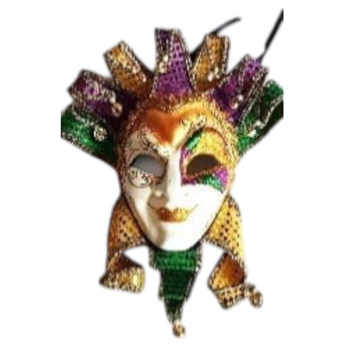 20-918 Full Face Jolly Mask w 10 Horns